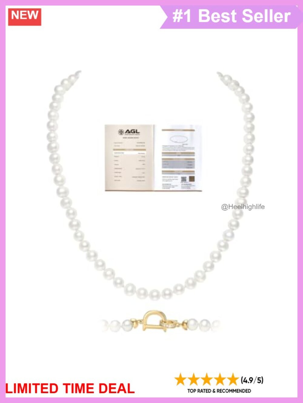 Natural Baroque Pearl Strand Necklace 5-6mm 18in Handcrafted Women's Gift